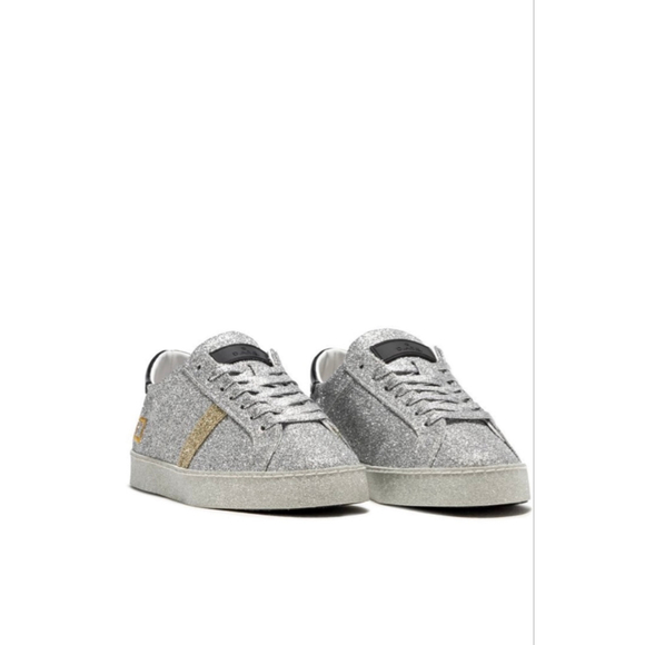 D.A.T.E. Shoes - D.A.T.E. Silver Glitter Sneakers